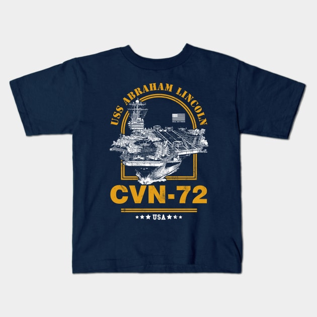 CVN-72 USS Abraham Lincoln Kids T-Shirt by rycotokyo81